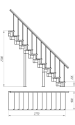 Модульная лестница (прямой марш)